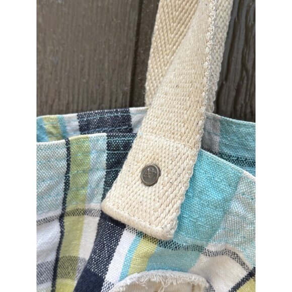 Aeropostale 1987 Plaid Canvas Y2K Tote Bag With Cream Handles - Picture 4 of 12